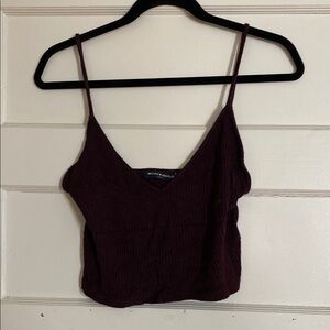 Brandy Melville Red Fitted Crop Camisole